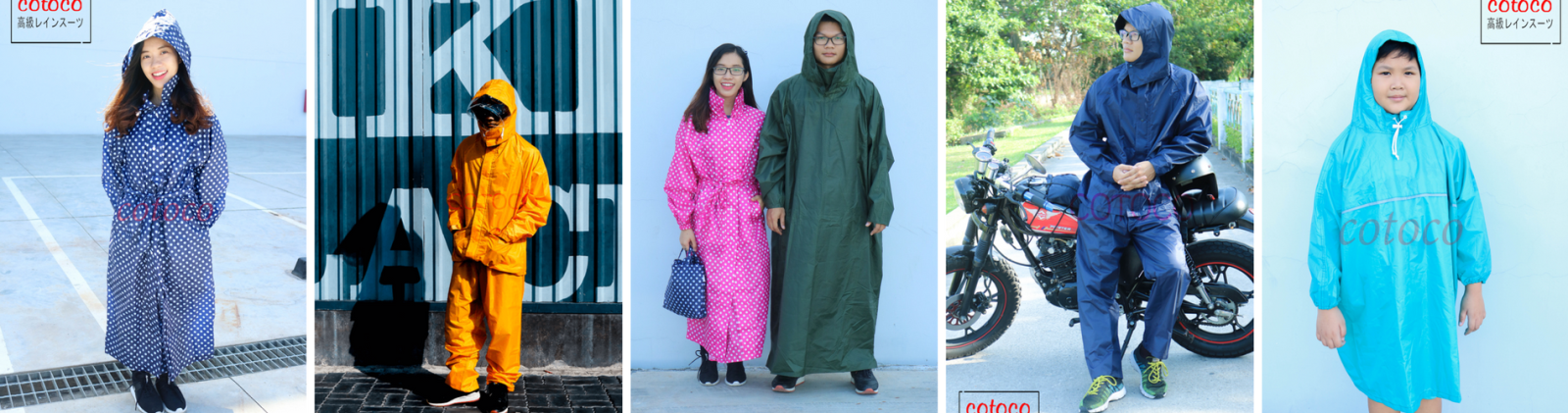 Áo mưa CoToCo - Tự hào là thương hiệu hơn 13 năm kinh nghiệm sản xuất & xuất khẩu áo mưa sang thị trường Nhật, Mỹ & Châu Âu.